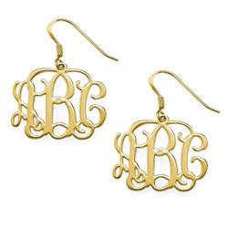 18k Gold Plated Monogram Earrings product photo
