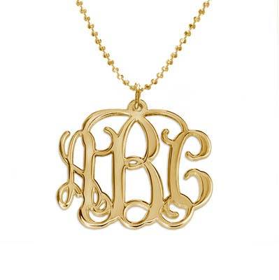 18k Gold Plated Monogrammed Pendant product photo