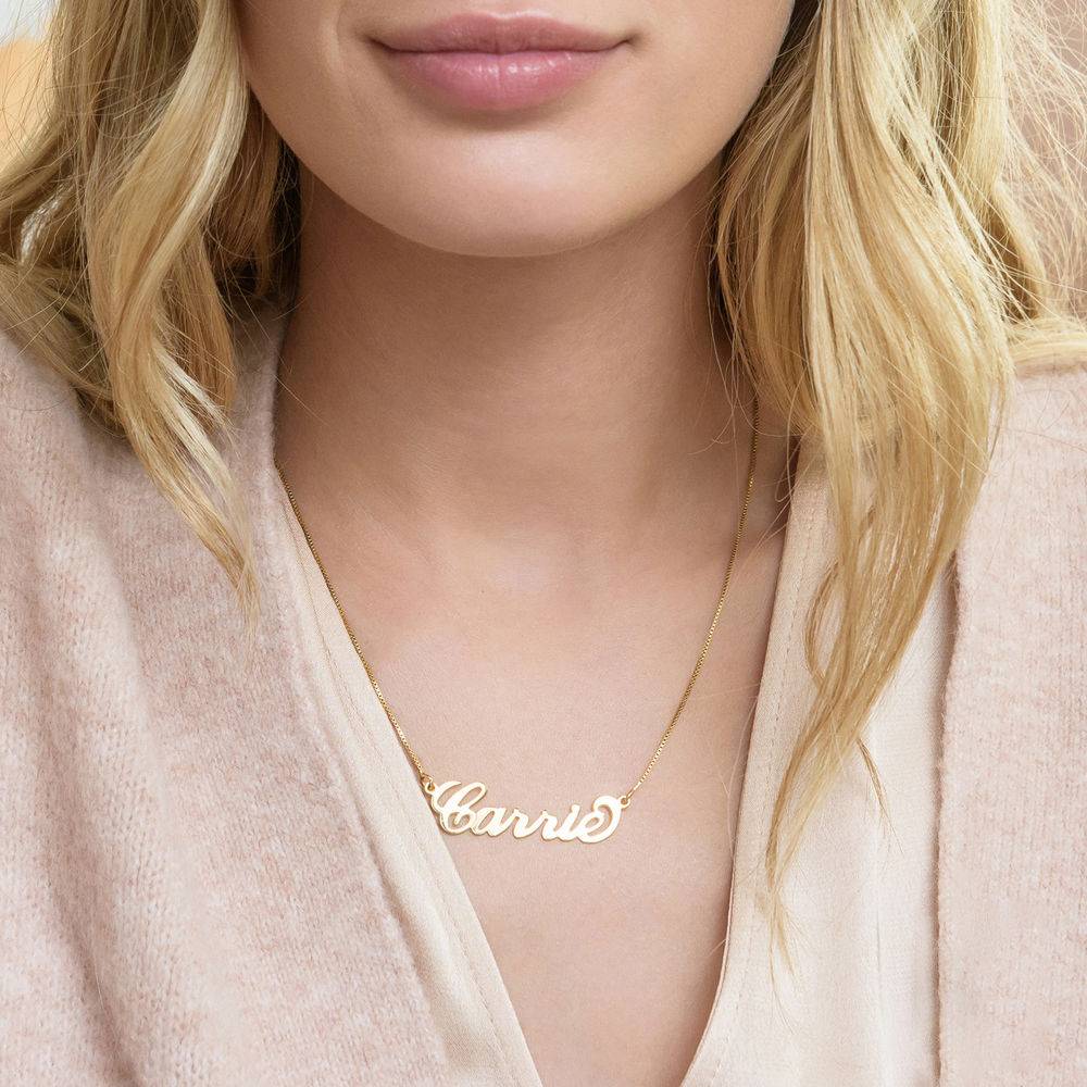 18k Gold-Plated Silver Carrie Name Necklace-2 produkt billede