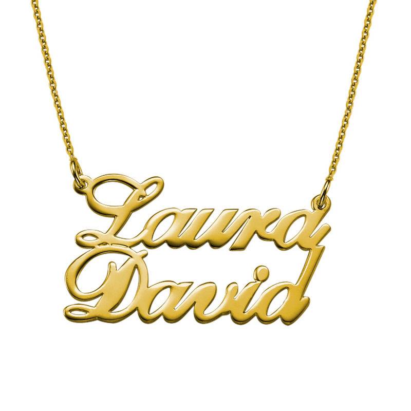 18k Gold-Plated Silver Two Names Pendant Necklace