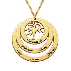 Familienkette mit Lebensbaum aus Gold-Vermeil Produktfoto