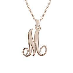 18k Rose Gold Plated Monogram Single Initial Necklace product photo