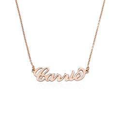 Collar con nombre Estilo “Carrie”, plata chapada en oro 18k Rosa foto de producto