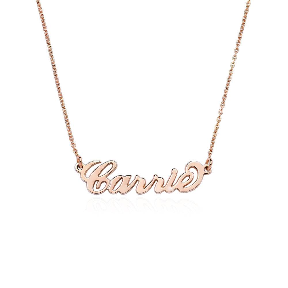 Collar con nombre Estilo “Carrie”, plata de ley chapada en oro Rosa