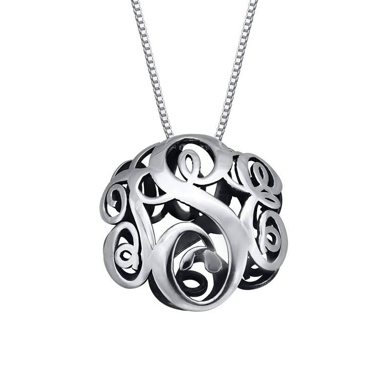 3D Silver Monogram Necklace