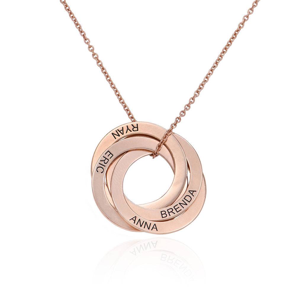 Collar de anillo ruso con cuarto anillos en plata 925 chapado en oro rosa 18k foto de producto