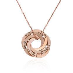 5 Russian Rings Necklace in Rose Gold Plating product photo