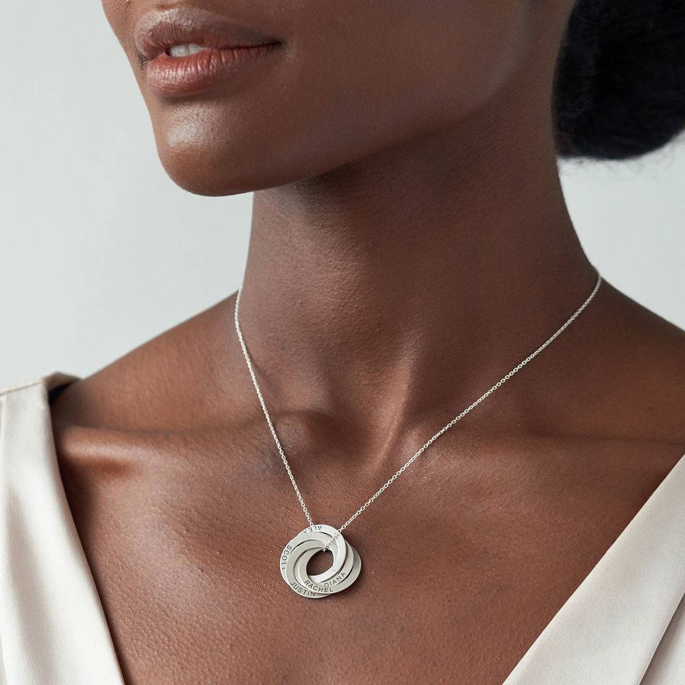 5 Russian Rings Necklace in Sterling 