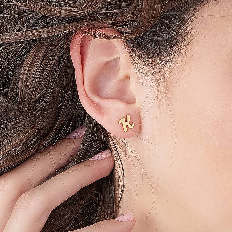 Boucles d'oreilles Trigramme en Plaqué Or 18ct