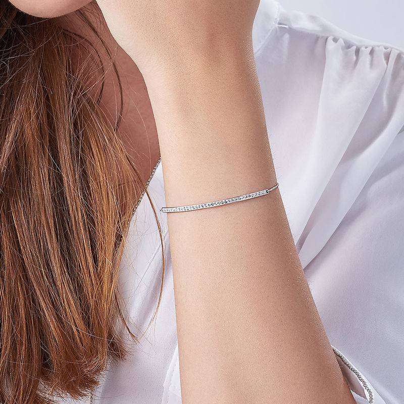 Adjustable Bar Bracelet with Cubic Zirconia-3 produkt billede