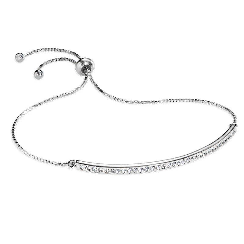 Adjustable Bar Bracelet with Cubic Zirconia-4 produkt billede