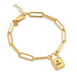 Allie Padlock Link Bracelet in Gold Vermeil product photo