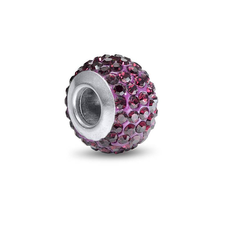 Amethyst Birthstone Bead with Cubic Zirconia product photo