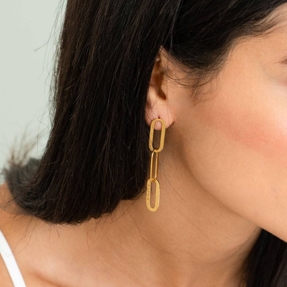 Aria Link Chain Earrings in 18K Gold Plating