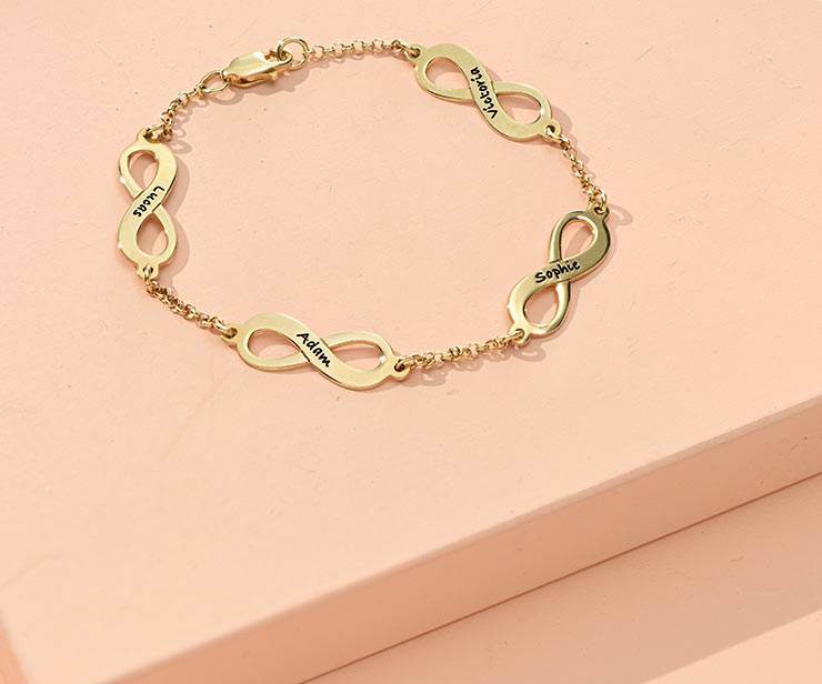 Multiple Infinity Bracelet with Gold Plating