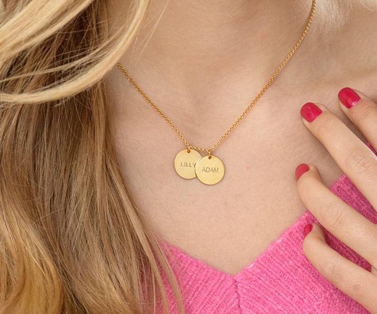 Gold Plated Disc Necklace