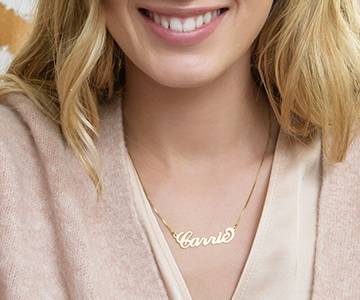 18ct Gold Plated Silver Carrie Name Necklace