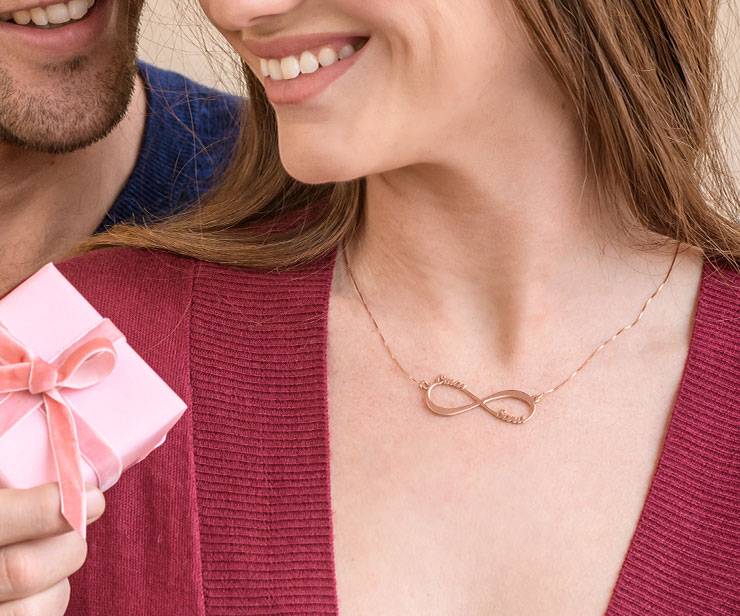 Infinity Name Necklace with Rose Gold Plating