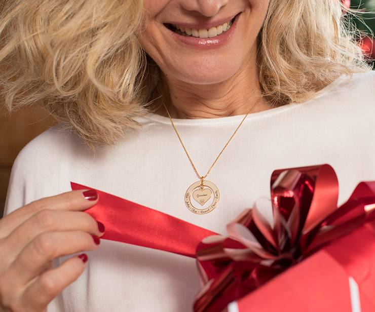 Grandmother - Mother Necklace with Names - Gold Plated