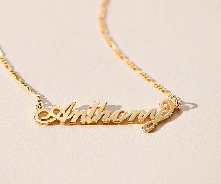 18k Gold-Plated Name Necklace for Men