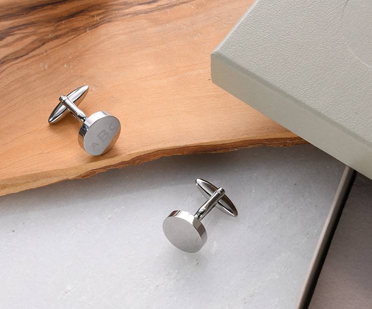 Personalized Round Letter Cufflinks