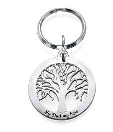 Personalised Family Tree Keychain in Sterling Silver