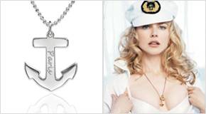 Engraved Anchor Necklace Nicole Kidman
