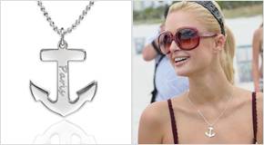 Engraved Anchor Necklace Paris Hilton