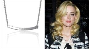 Engraved Bar Necklace Amber Heard