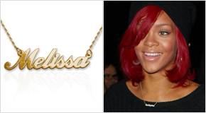 Golden Name Necklace Rihanna