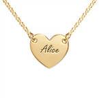 Engraved Heart Necklace in 18ct Gold Plating