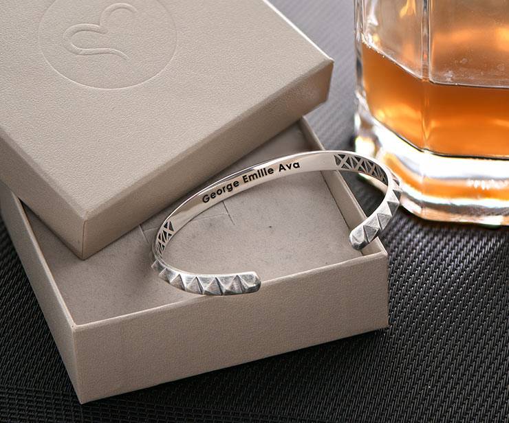 Studded Open Cuff Bracelet for Men