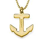 18ct Gold Plated Sterling Silver Anchor Necklace