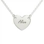 Sterling Silver Engraved Heart Necklace