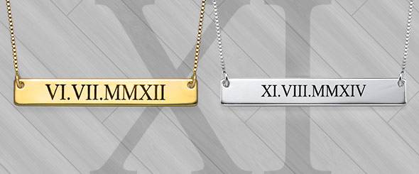 Roman Numeral Date Necklaces – No Converter Needed