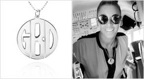 Beyonce with a Personalised Print Initials Necklace