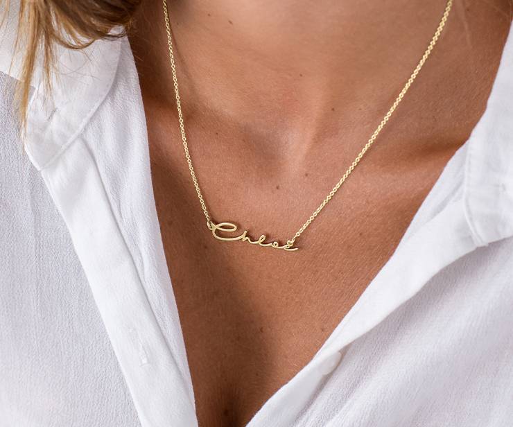 Real Love Multiple Name Necklace - 14k White Solid Gold - Oak & Luna