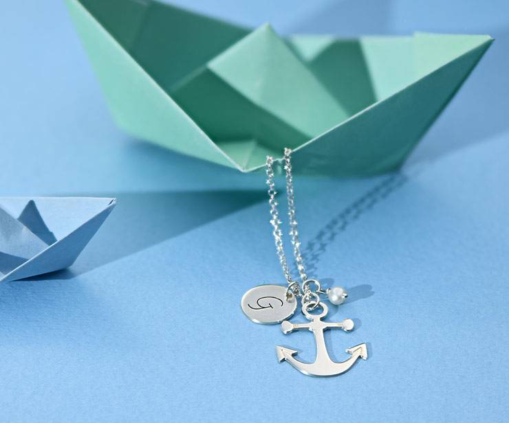 Anchor Jewellery with Initial Charm