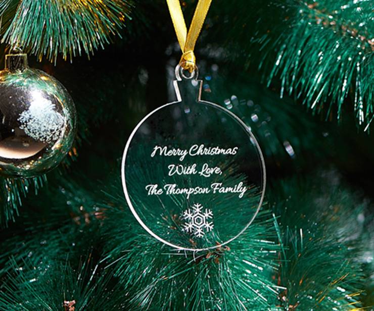 Personalized Holiday Ornament with Snowflake