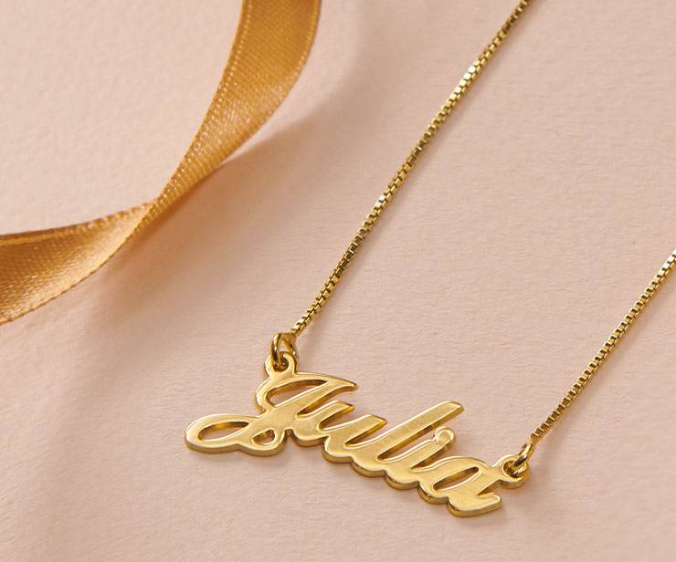 Small Gold Vermeil Classic Name Necklace