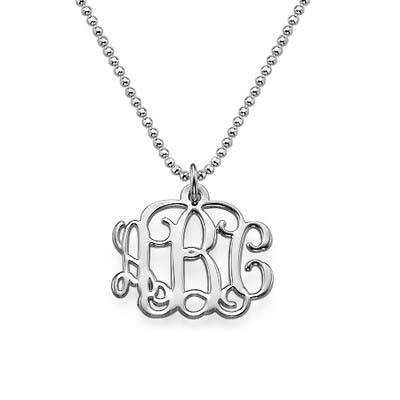 Small Celebrity Monogram Necklace in Sterling Silver Small Celebrity Monogram Necklace in Sterling Silver
