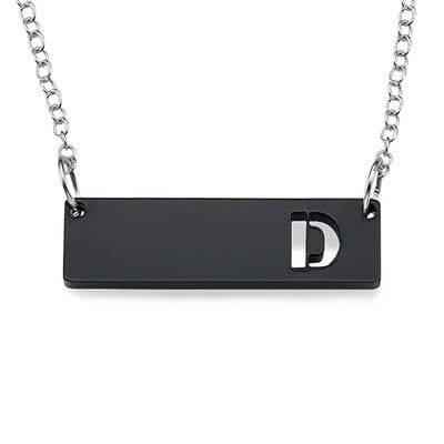 Acrylic Horizontal Bar Necklace with Initial