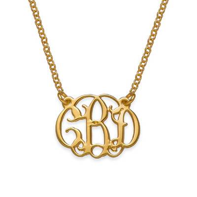 Small Celebrity Monogram Necklace with Gold Plating Small Celebrity Monogram Necklace with Gold Plating