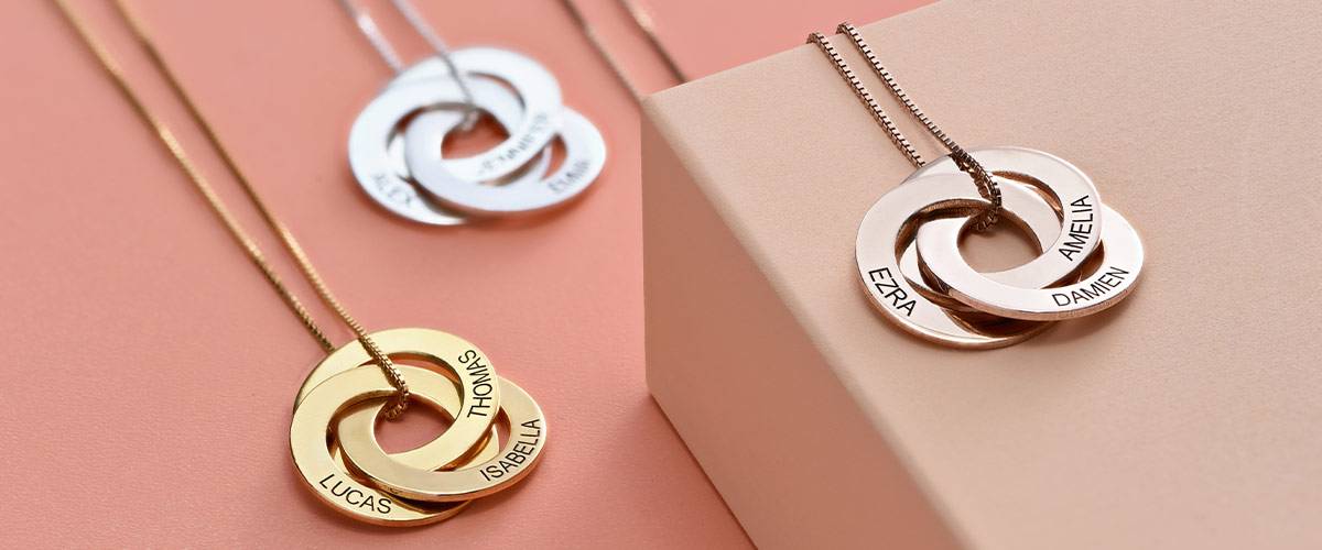 Personalised Russian Ring Necklace | Personalised Necklace with 5 Kids –  IfShe UK