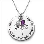 Silver Personalised Family Tree Necklace