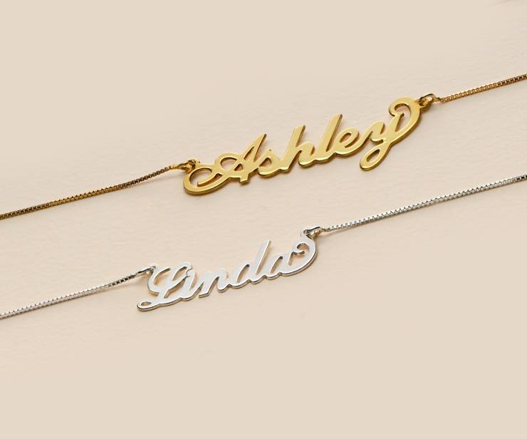 Small 18ct Gold-Plated Silver Carrie Name Necklace