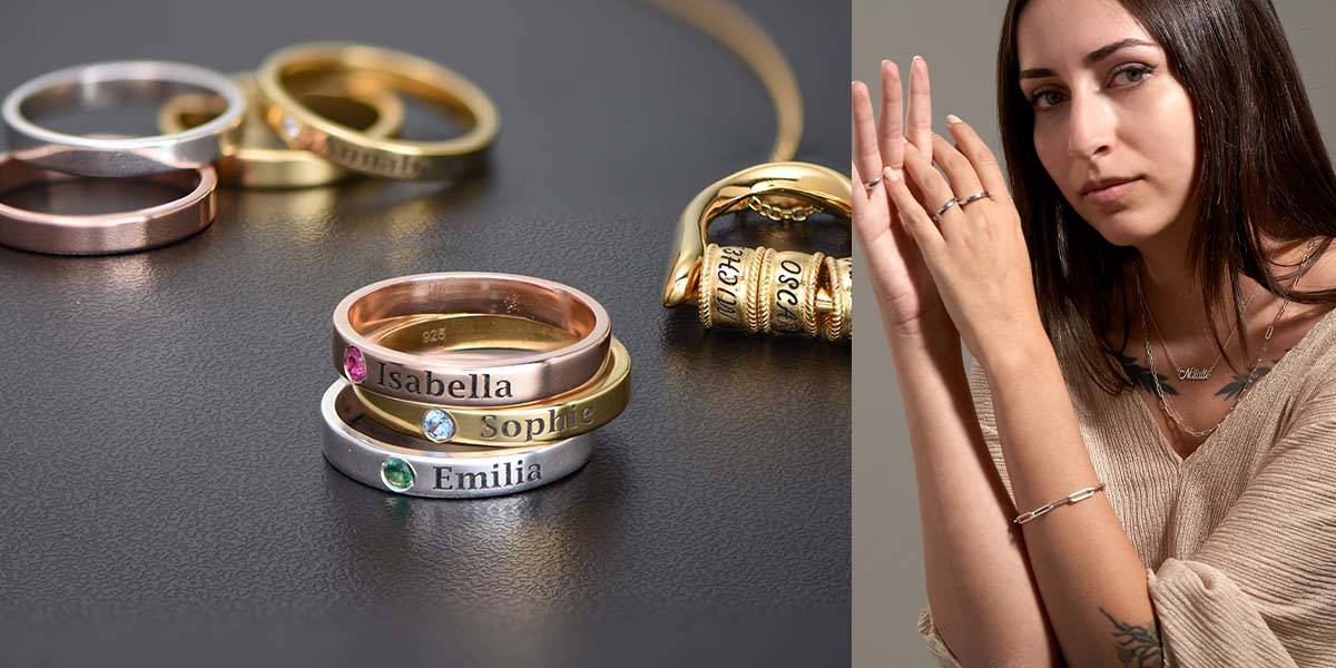 Stackable Rings with Birthstones