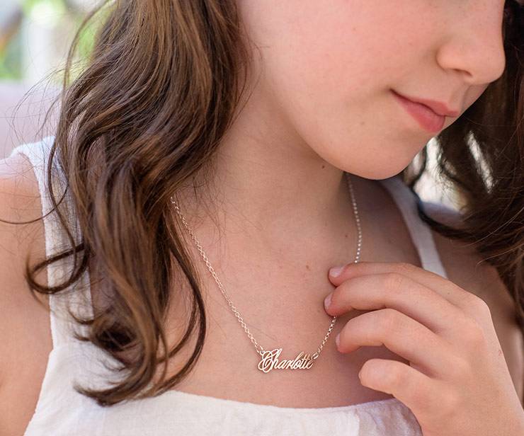 Tiny Classic Name Necklace In Extra Strength Silver