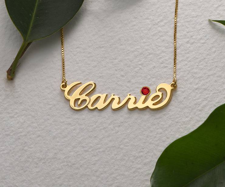 18ct Gold-Plated Carrie Name Necklace