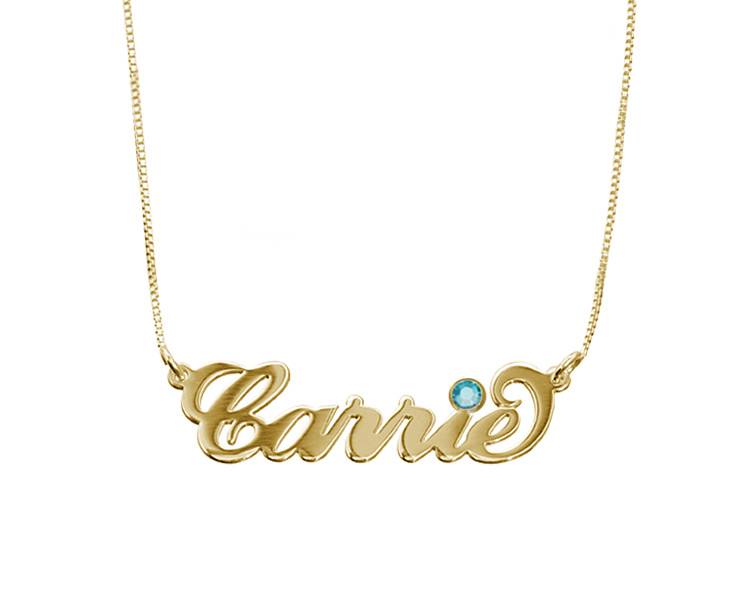 750er vergoldete Silber Carrie Nameskette